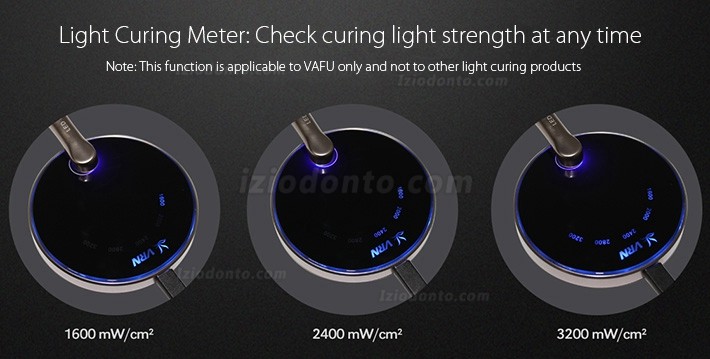 VRN VAFU Fotopolimerizador Sem Fio com detecção de cárie & Radiômetro LED